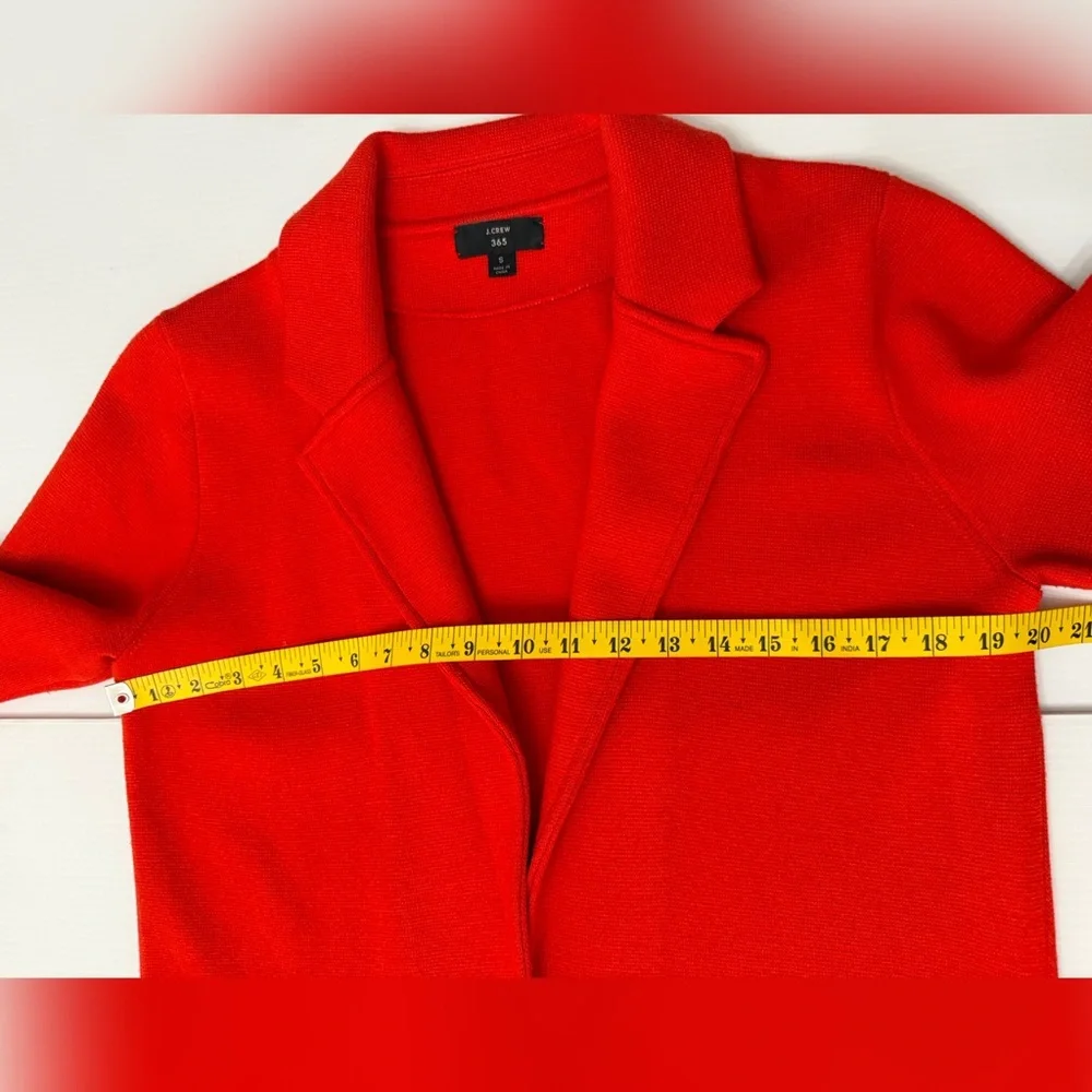 J. Crew 365 Red Sophie Open Front Sweater Blazer Cardigan - S